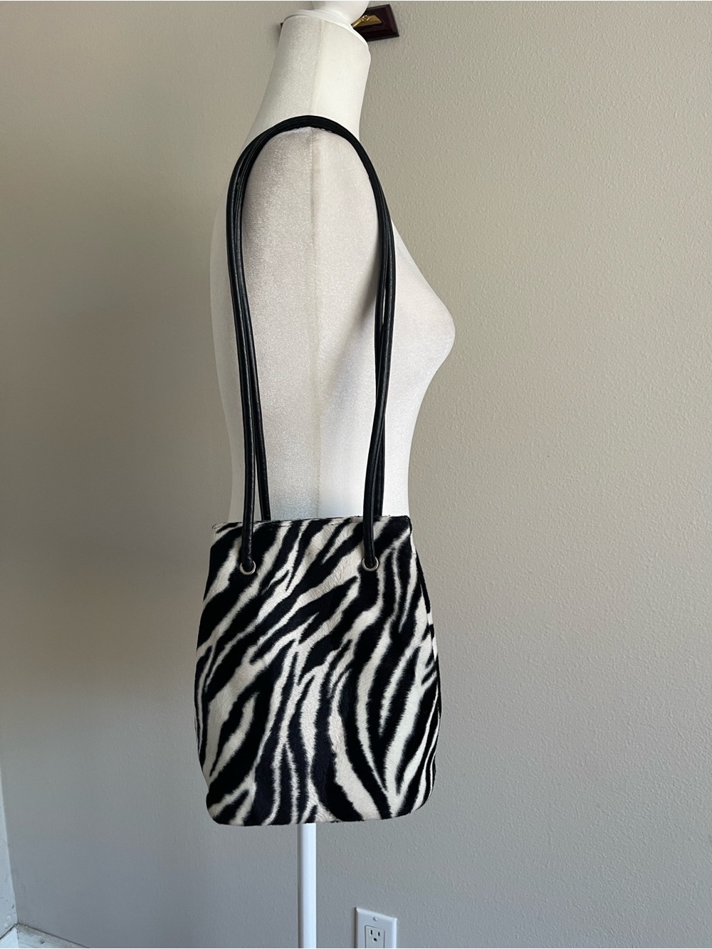 Nine West Black and White Zebra-Print Shoulder Bag